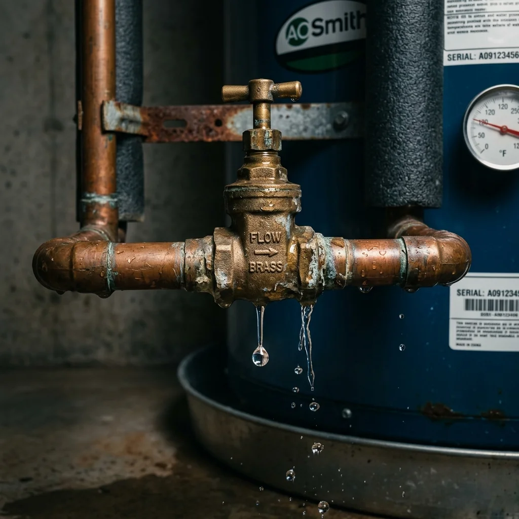 Technician repairing a drain pipe under a sink